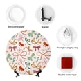 thumbnail image 4 of Cauagu Colorful Bow Knots Print Bone China Decorative Plate, Wall Mount Plate Holiday Decor Decorative Ceramic Plates with Stand Elegant Household Plates Decorative-6in, 4 of 6