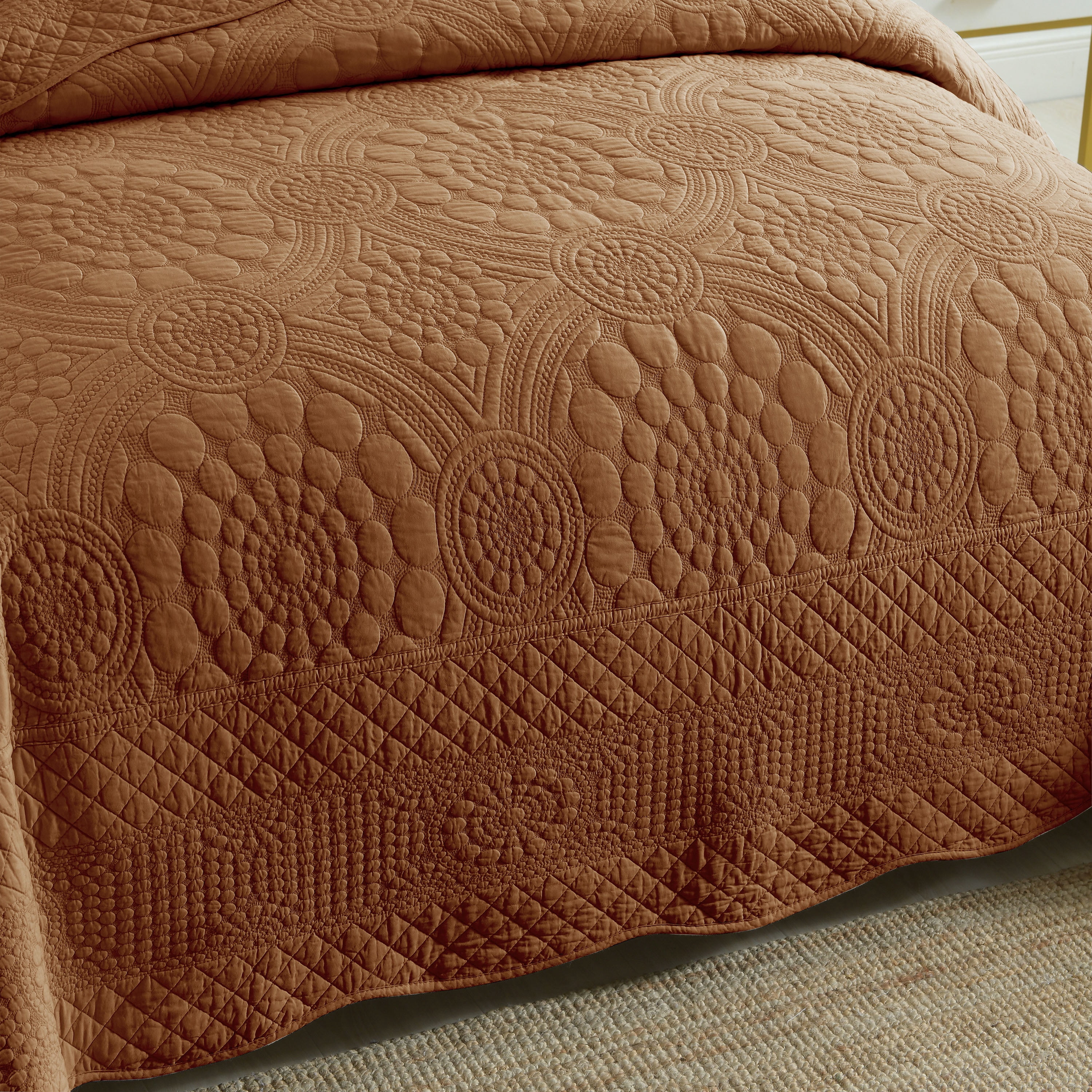 MarCielo 3-Piece 100% Cotton Oversized Bedspread Quilt Set Coverlet Set Farmhouse Bedding Set TF
