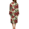thumbnail image 2 of Yuyamidu Poinsettia Zipper Front Robes for Women Lightweight Zipper Bathrobe Christmas Long Sleeve Gowns Xmas Sleepwear Loose Dresses, Robe, Gowns Soft Nightgown Housecoat Size 4XL, 2 of 7