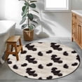 thumbnail image 3 of Cow Spots Round Rugs for Living Room 3ft Fluffy Animal Skin Non Slip Circle Rug Washable Low-Profile Indoor Carpet for Bedroom, Dining Room, Bathroom, 3 of 9