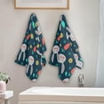 thumbnail image 4 of Spring Easter Bunny Hand Towels 2 PCS, Sunflower Rabbit Carrot Kitchen Towel Ultra Soft and Highly Absorbent,Decorative Fingertip Face Towel for Bathroom Hotel, 28.3"x14.4", 4 of 5