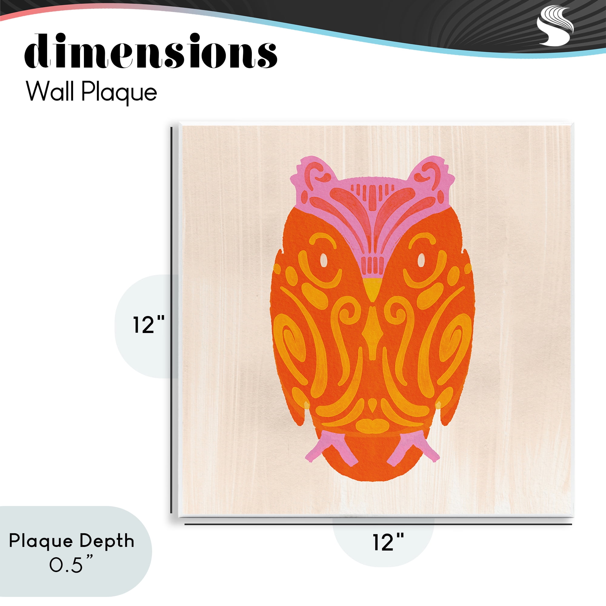 Stupell Industries Vibrant Folk Owl Motif Wall Plaque Art, design by The Paper Curator