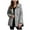 Gray, variant on Women's Heavyweight Quilted Hooded Puffer Winter Jacket with Adjustable Waist (White, L)