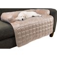 thumbnail image 1 of Couch Cover for Dogs – 35x35 Pet Furniture Protector with Memory Foam Bolster, Quilted Fabric, Non-Slip Water-Resistant Base Layer by PETMAKER (Beige), 1 of 4