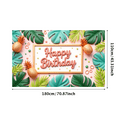 thumbnail image 3 of Colorful Pineapple Happy Birthday Banner Tropical Leaf Decoration Event Background for Birthday Party Summer Celebration Photo Shoot, 3 of 7