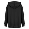 thumbnail image 5 of Htigea Womens Oversized Hoodies Thin Fleece Sweatshirts Solid Color Long Sleeve Hooded Tops Fall Winter Pullover Sweatshirt with Pocket Black S, 5 of 6