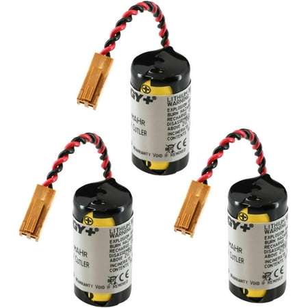 

Three Lithium 3V 1800Mah Computer Backup Batteries Replacements For Fanuc 44A724534-001 90-20 Series 90-30 Series A06B A06B Control A98L-0031-0006 Cutler Hammer A06B-0168-D111