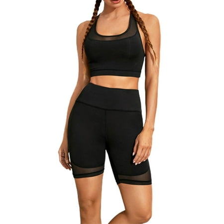

Tapsier Womens Plain Sports Yoga Bra Tops Shorts Leggings Pants Set