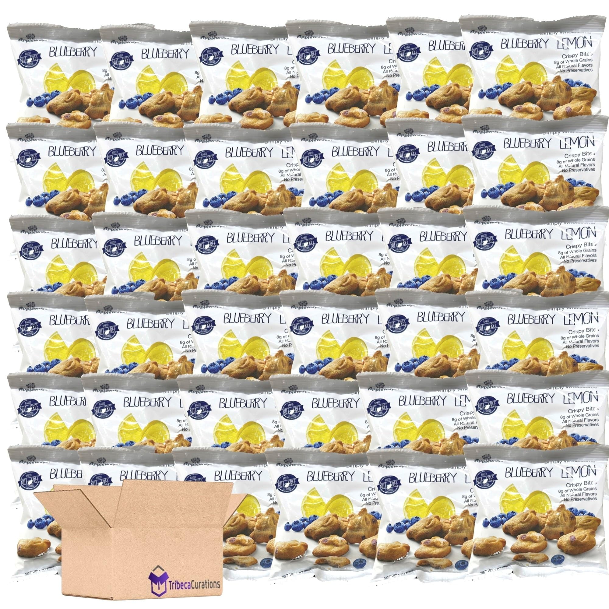 Appleways Simply Wholesome Crispy Bites Value Pack |  1 Ounce | Blueberry Lemon | Pack of 36