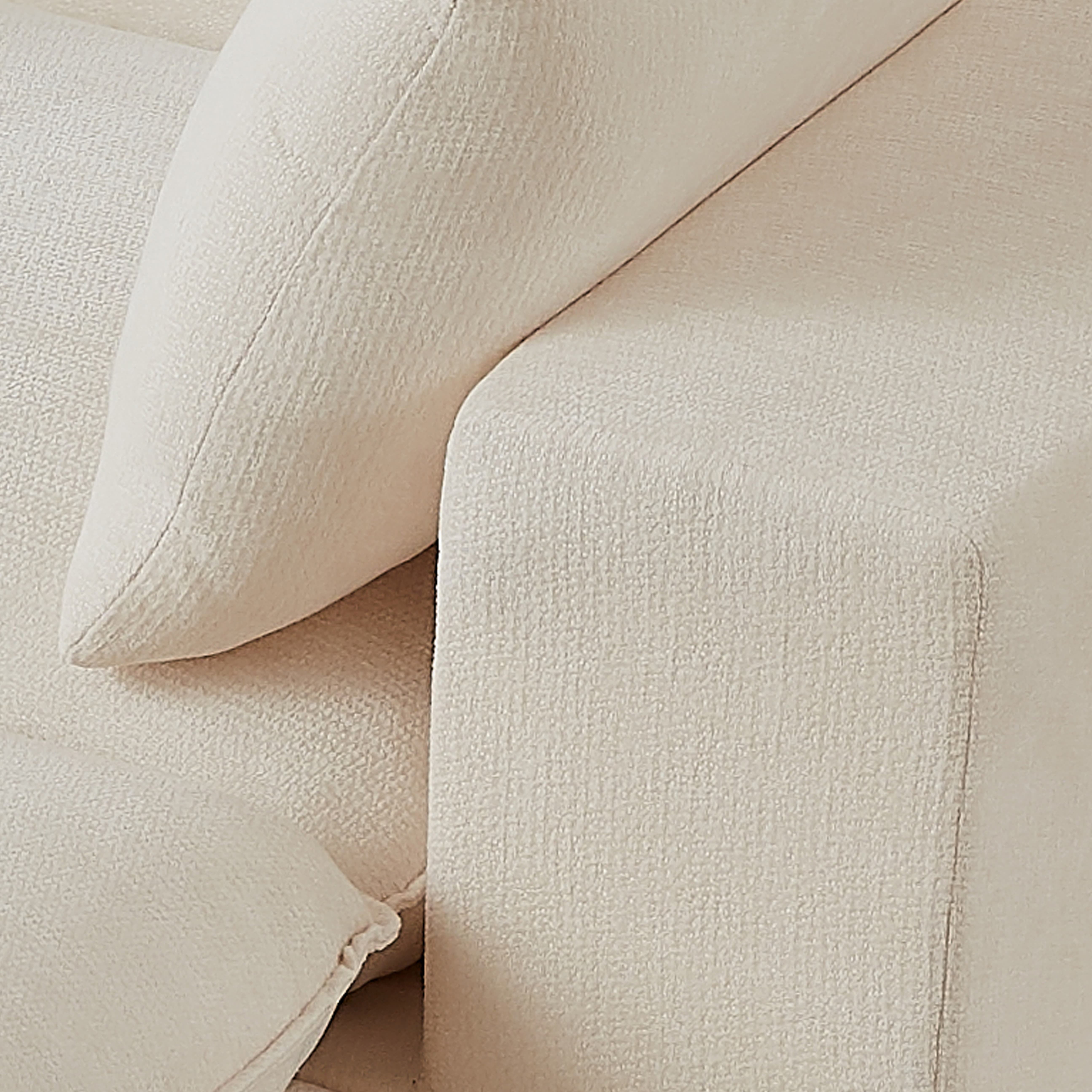 MAYEERTY Modern Modular Chenille Sofa, White Cloud-Soft Sectional Couch for Living Room