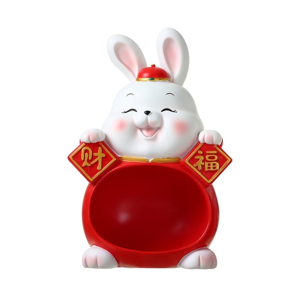 Bonita estatua de conejo, figura decorativa, regalo de inauguración de la casa, adorno artístico. Gran panza