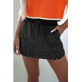 thumbnail image 3 of Women's Black Drawstring High Waist Pocketed Denim Shorts - Casual & Stylish, 10, 3 of 5