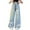 1#Light Blue, variant on Kiijoy Little Girls Pull On Jeans Bow Print Straight Fit Denim Pants Trousers, Sizes 5-6