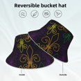 thumbnail image 3 of Vsdgher Mardi Gras Carnival Print Bucket Hat for Men&Women Bucket Hat Reversible Summer Double-Side-Wear Travel Gardening, Beach, Camping, Hiking, Fishing Cap, 3 of 5