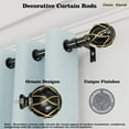 thumbnail image 5 of BloomFlower Curtain Rods 18-128 inch, for Window 120 Inch, Adjustable Length Heavy Duty Diameter 7/8 inch, Decorative Finials, Black, 5 of 9