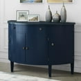 thumbnail image 2 of TUANLUO Curved Accent Cabinet, Corner Sideboard Cabinet, Modern Storage Cabinet with 4 Doors and Adjustable Shelves, Wood Accent Cabinet Furniture for Hallway Entryway Living Room, Blue, 2 of 10