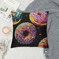 thumbnail image 2 of Creowell Square Throw Pillow Cover , Chocolate Blue Splashes of Colored Sprinkles Throw Pillow Covers Various Print Fashion Patterns for Couch/Bed/Sofa, Black，Multi-Size, 2 of 5