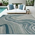 thumbnail image 5 of HR Waterproof Ocean Pattern Abstract Outdoor Rug - Stain and Fade-Resistant - Blue/Gray Color Scheme, 5 of 5