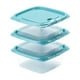 thumbnail image 2 of Juego de 3 recipientes de plástico transparente con tapas con cierre para el frigorífico, apilables, de 460 ml, para guardar sobras y aperitivos, con diseño hermético y a prueba de fugas,, 2 of 8