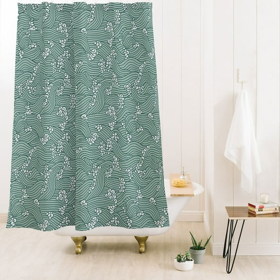 Society6 Holli Zollinger Navi Seafoam Shower Curtain 71" x 74"