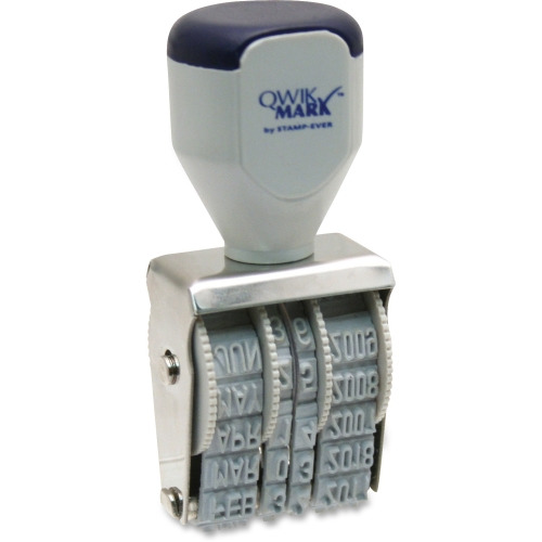 QWIKMARK Heavy Duty Rubber Date Stamps Date Stamp 4 Bands Gray Steel Frame 1 Each