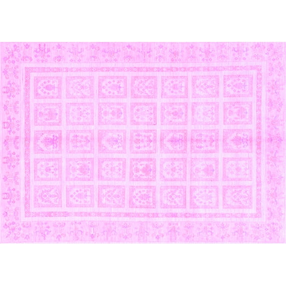 Ahgly Company Indoor Rectangle Abstract Purple Modern Area Rugs, 2' x 4'