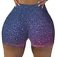 thumbnail image 2 of Balery Violet Glitter Pantalones cortos de entrenamiento estampados para mujer, sin costuras, ajustados, para gimnasio, yoga, correr, deportes, ejercicio activo, fitness.-Small, 2 of 8