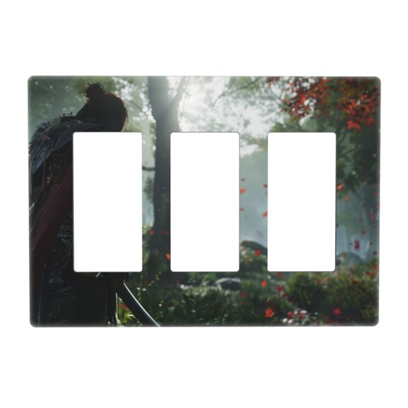 Game Graphics Switch Cover Decorative Wall Plate 3-Gang Screwless Standard Size