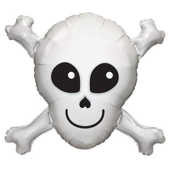 XL 32" Qualatex Happy Skull Super Shape Mylar Foil Balloon Decoration Pkg/1