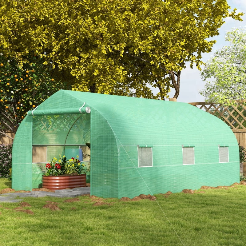 Alvantor Green 11.5' L x10' W x6.5' H Walk-In Tunnel Greenhouse with Mesh Windows