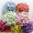 thumbnail image 4 of 【8-Pack Artificial Hibiscus Stems】7-Branch Faux Violet Silk Flowers - Realistic Home & Table Decor (Purple), 4 of 5