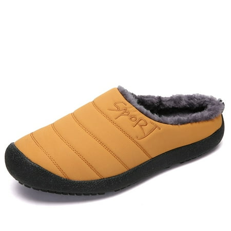 

Men s Women s Winter Cotton Slippers Plush Lined Slip on Waterproof Warm Anti-Skid Outdoor Winter Slippers