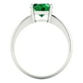 thumbnail image 4 of 2 ctw Solitaire Anniversary Ring for Women | Oval Cut Simulated Emerald | Hyperallergenic Solid 18K White Gold, 4 of 5