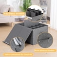 thumbnail image 3 of Paquete de 2 cajas de almacenamiento de zapatos, organizador con tapa y divisores ajustables para clóset, plegable y apilable, 3 of 4