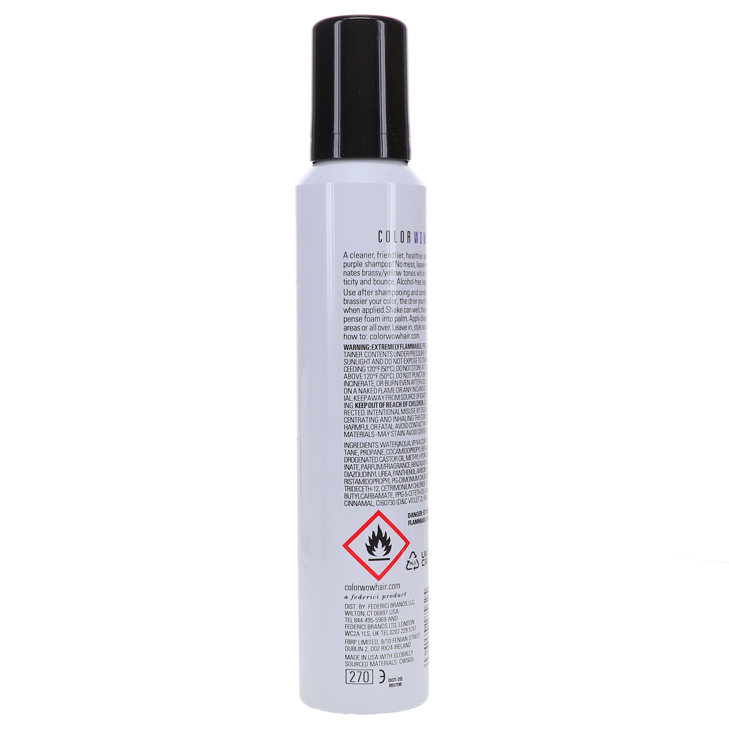 COLOR WOW Color Control Purple Toning + Styling Foam for Light Hair 6.8 oz