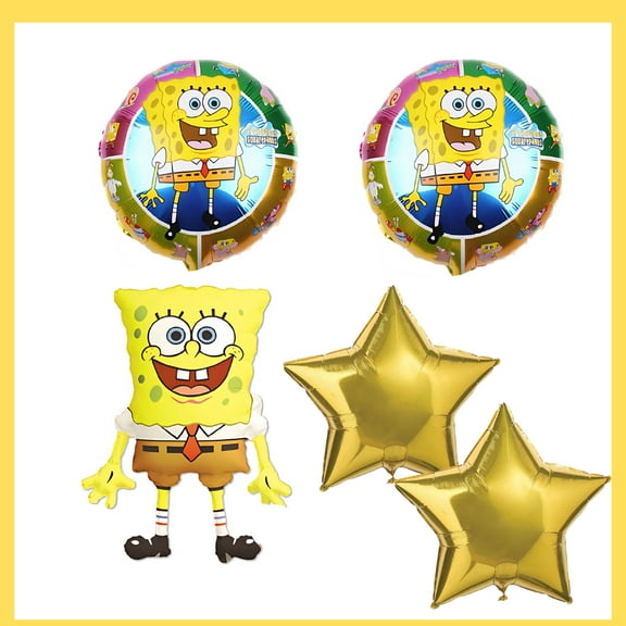 SpongeBob SquarePants Balloon Bouquet, 5-Piece, 32-Inch & 18-Inch Balloons