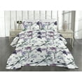 thumbnail image 2 of Ambesonne Springtime Quilted Coverlet 2 Pcs, Romantic Flower Petals, Twin Size, Laurel Green Mauve, 2 of 4