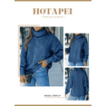 thumbnail image 2 of HOTAPEI Turtleneck Sweaters for Women Blue Oversized Cable Knit Sweater Soft Comfy Pullover Sweaters Pullover Knit Winter Tops, 2 of 5