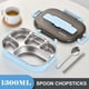 thumbnail image 1 of Lonchera Bento con aislamiento térmico de 5 compartimentos | Lonchera portátil de acero inoxidable para estudiantes con cierre hermético y bolsa térmica | Mantiene la comida caliente de 2 a 4 hora, 1 of 3