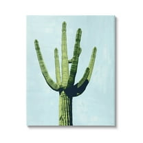 Looming Cactus Turquoise Sky Botanical & Floral Graphic Art Gallery Wrapped Canvas Print Wall Art