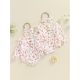 thumbnail image 3 of Gupgi Nouveau-Né Fille Bodys à Fleurs Bébé Manches Longues Col Rond Floral Romper avec Bandeau, 3 of 9