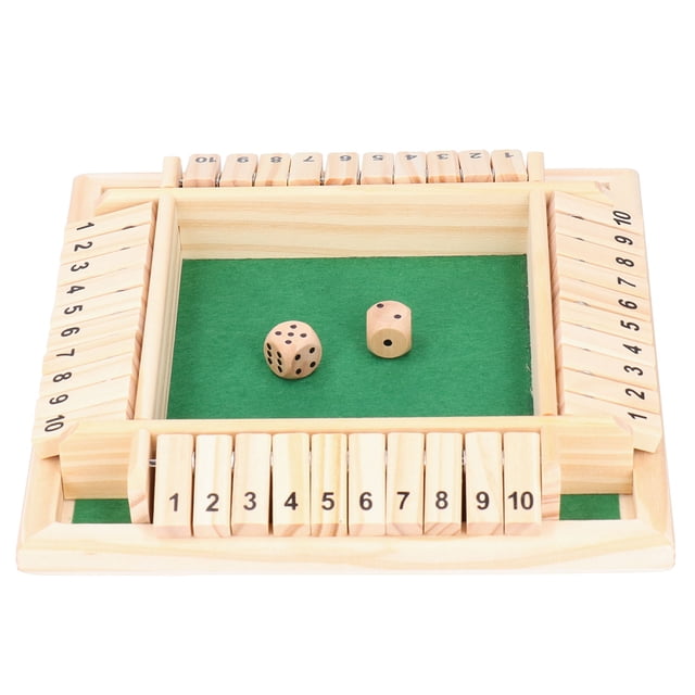 Shut The Box Game, 1-4 Players Wooden Shut The Box Game with 2 for Kids Adults Family Friends, Table Math Game Number Board Dices Game Set Toy