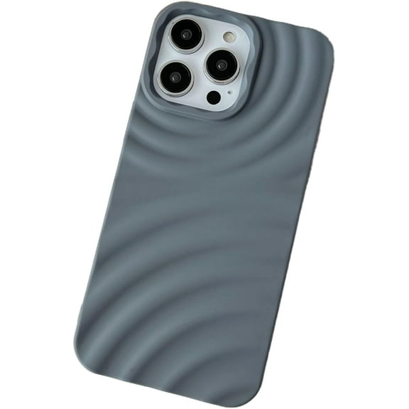 Simple Water Wave Pattern Frosted Phone case, Multi-Colour Options, Creative Personality Design, for iPhone 15 14 13 12 11 Pro Max X XS XR Phone Case (Grey,iPhone 11)