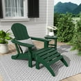 thumbnail image 4 of Polytrends  Laguna Hdpe All Weather Outdoor Patio Foldable Adirondack Chair With Ottoman And Side Table (3-Piece Set) Dark Green, 4 of 5