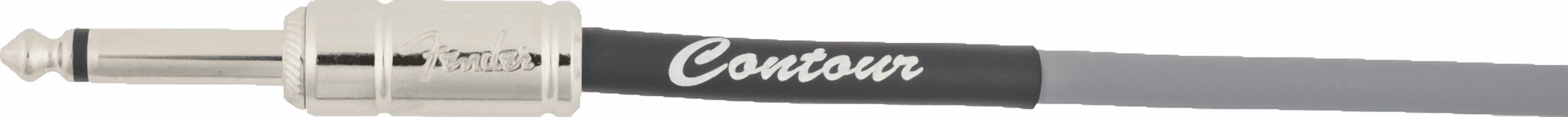 Fender Contour 1/4" Straight to 1/4" Right Angle Coiled Instrument Cable, 30', Inca Silver