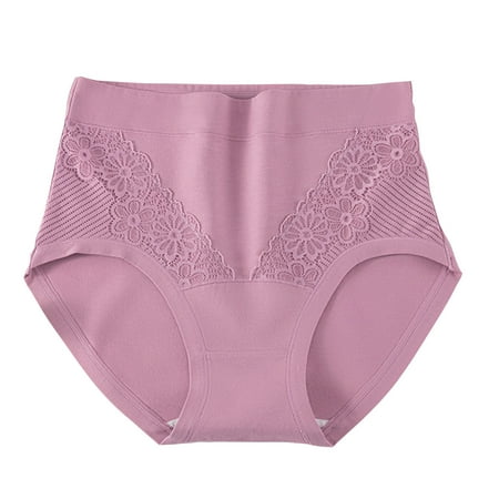 Vblhal Plus Size Womens Cotton Underwear Deals High Waist Seamless Soft Panties Comfort Breathable Daily Panty Full Coverage Brief Underpants