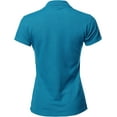 thumbnail image 3 of A2Y Women's Basic Casual Essentials 4-Button Junior-Fit PK Cotton Pique Polo Shirt Turquoise S, 3 of 6