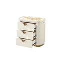 thumbnail image 3 of JERFIT Modern Nightstand with 3 Drawers, Beige Bedside Table with Gold Accents, Wood Bedroom Storage Cabinet with LED Top Light, 3 of 5