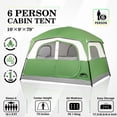 thumbnail image 2 of Carpa HAPPY TRAVEL para 6 personas, impermeable, para cabina, 305 x 274 x 201 cm, 2 of 9