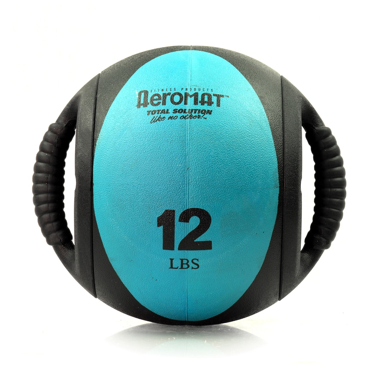 Sportime Aeromat Hard Rubber Dual Grip Power Medicine Ball, 9", Yellow/Black, 10 lb